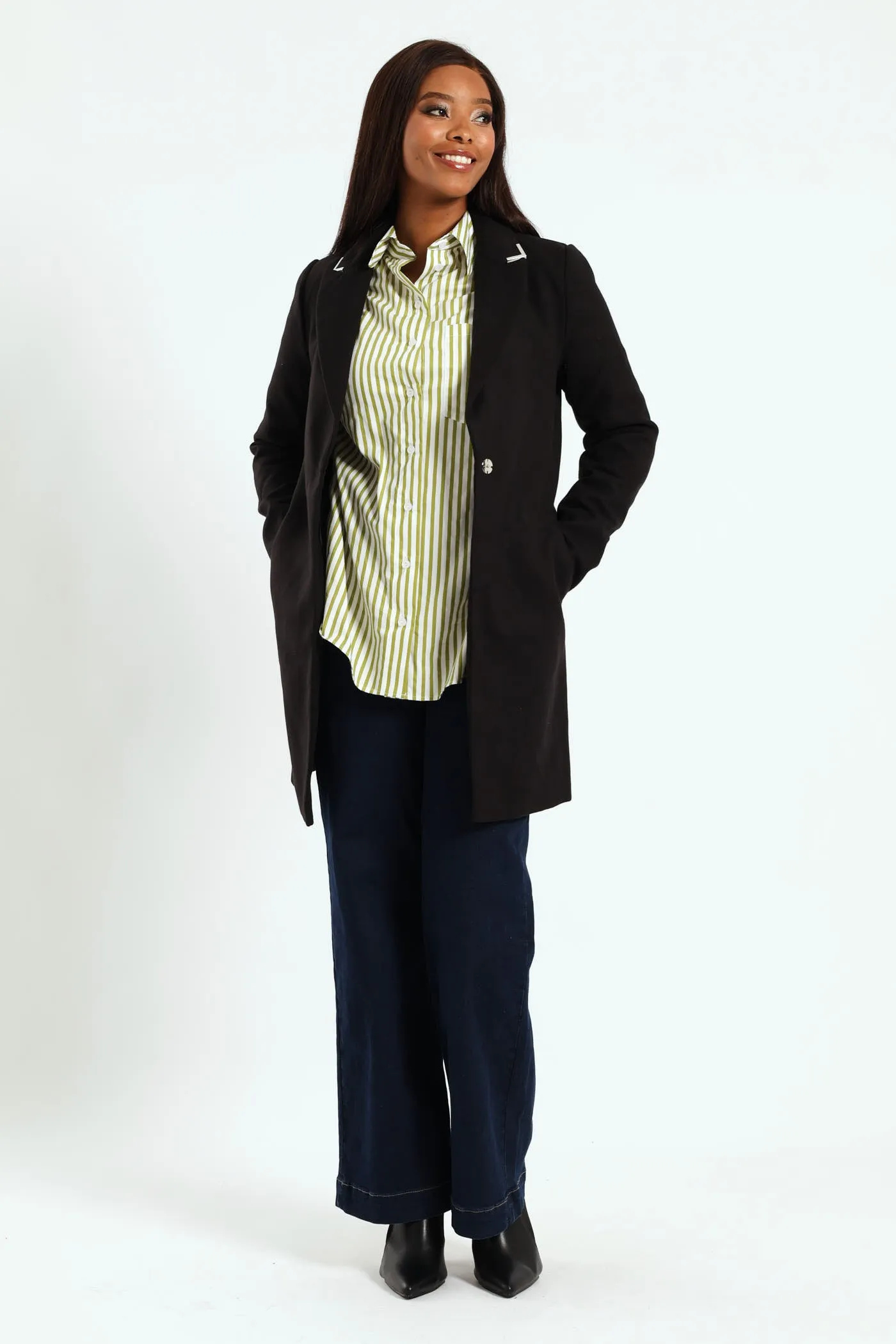 Charlotte Metal Trim Collar Coat - Black sold by Edgars product image thumbnail 5