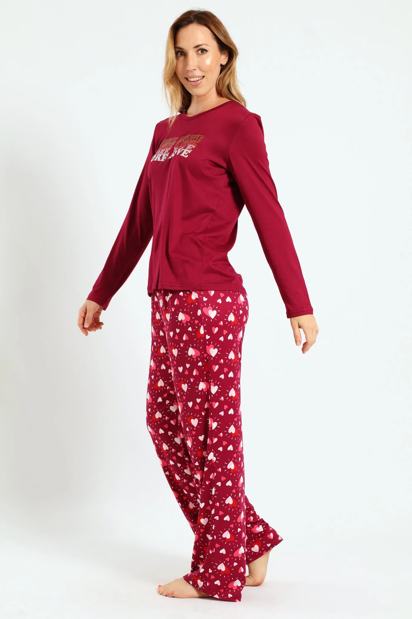 Long Sleeve Top & Pant Sleep Set - Burgundy sold by Edgars product image thumbnail 2