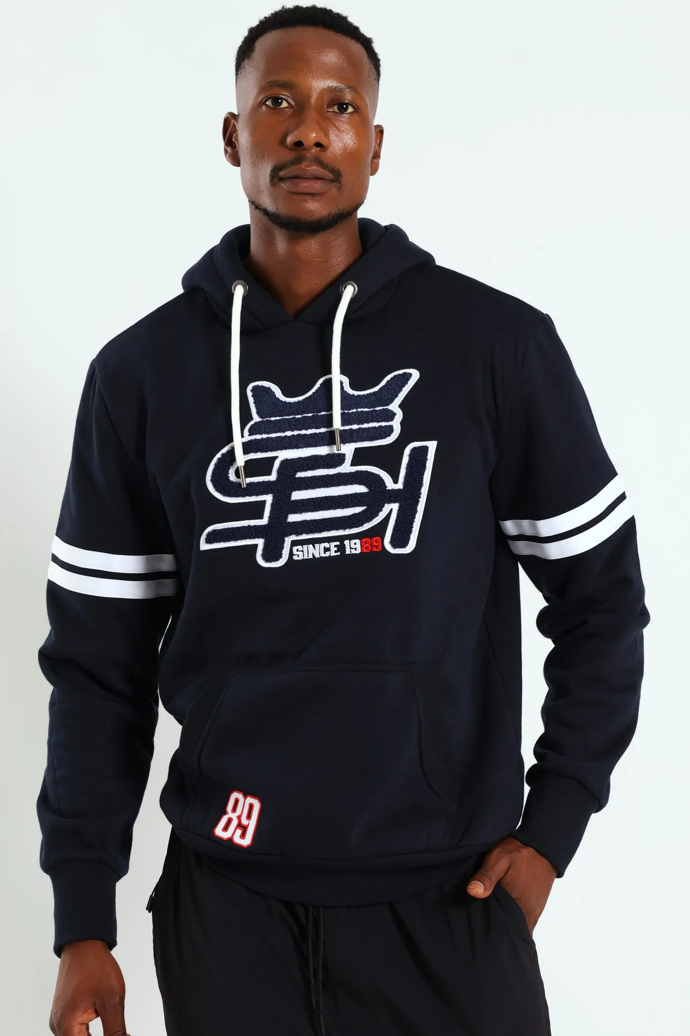 Badge Fleece Hoody - Navy sold by Edgars