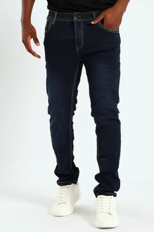 Terminator Skinny Denim - Blue/Black sold by Edgars