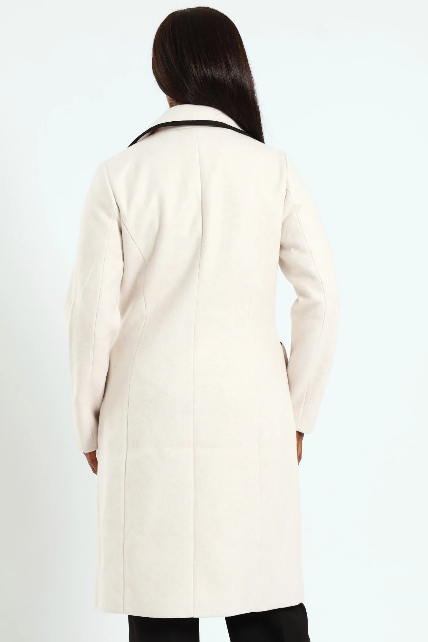 Double Constrast Tipped Melton Coat - Oatmeal sold by Edgars product image thumbnail 4