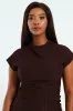 Lettuce Hem Crinkle Knit Top - Dark Brown sold by Edgars 