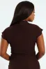 Lettuce Hem Crinkle Knit Top - Dark Brown sold by Edgars 