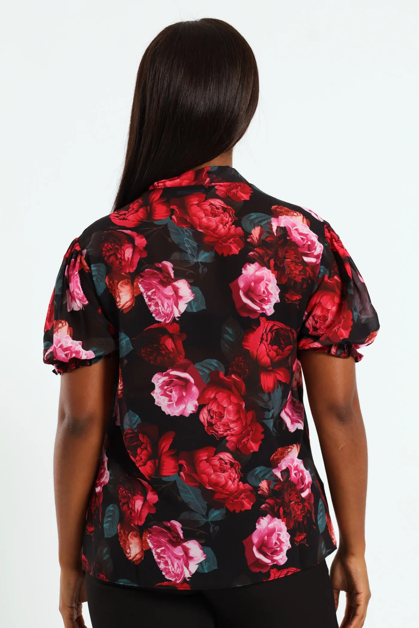 Kitty Bow Puff Sleeve Blouse - Black sold by Edgars product image thumbnail 3