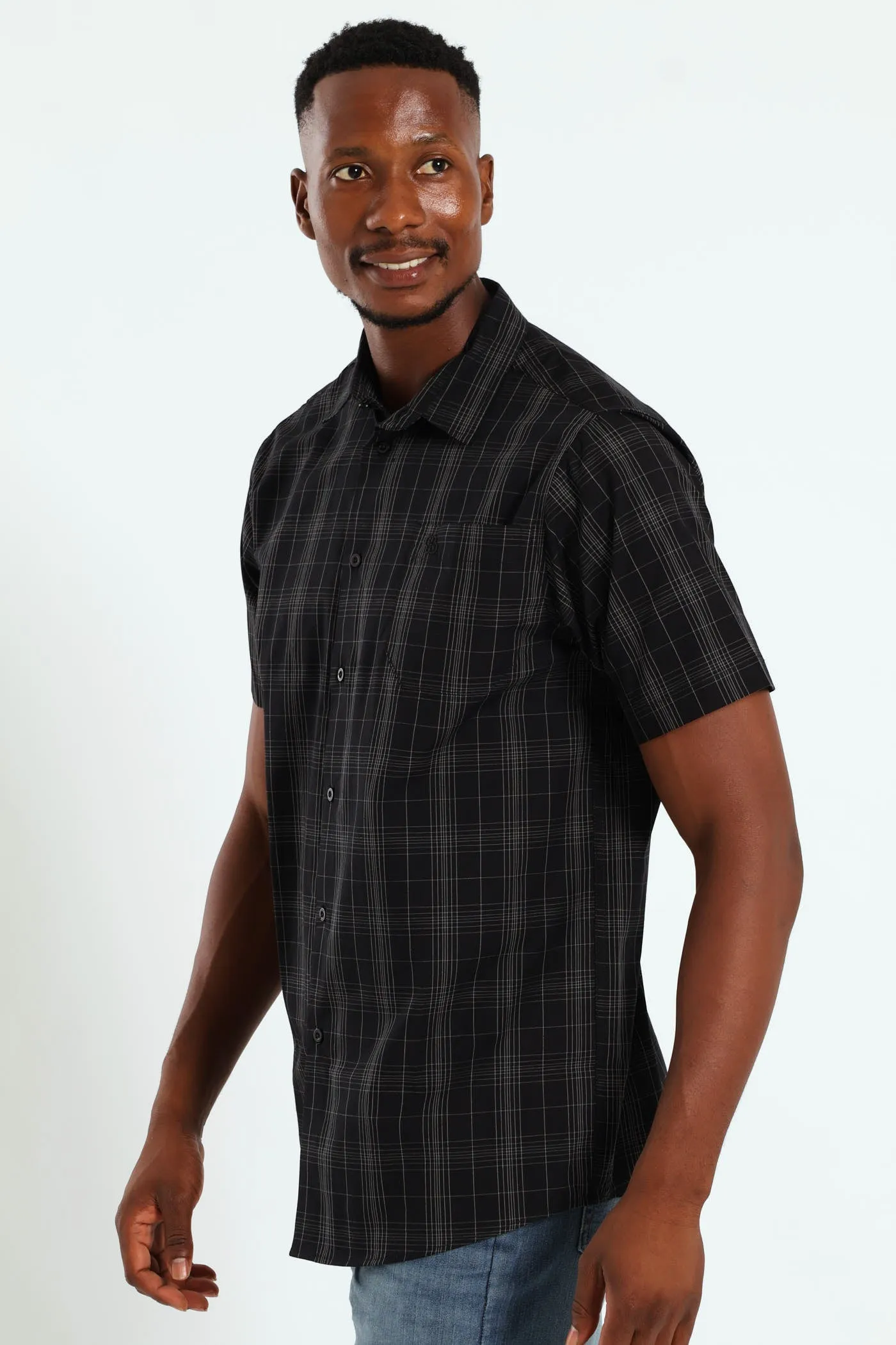 Short Sleeve Check Shirt - Black sold by Edgars product image thumbnail 3