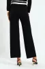 Contrasted Wide-Leg Knit Pants - Black sold by Edgars