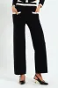 Contrasted Wide-Leg Knit Pants - Black sold by Edgars