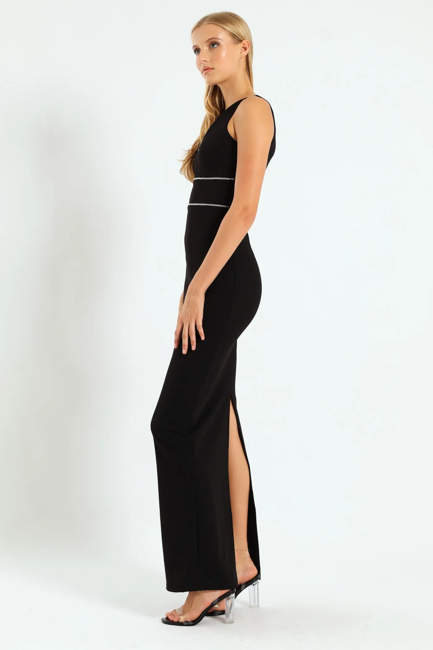 V-Neck Maxi Dress With Trim - Black sold by Edgars product image thumbnail 3