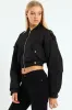 Crop Aviator Bomber - Black sold by Edgars 