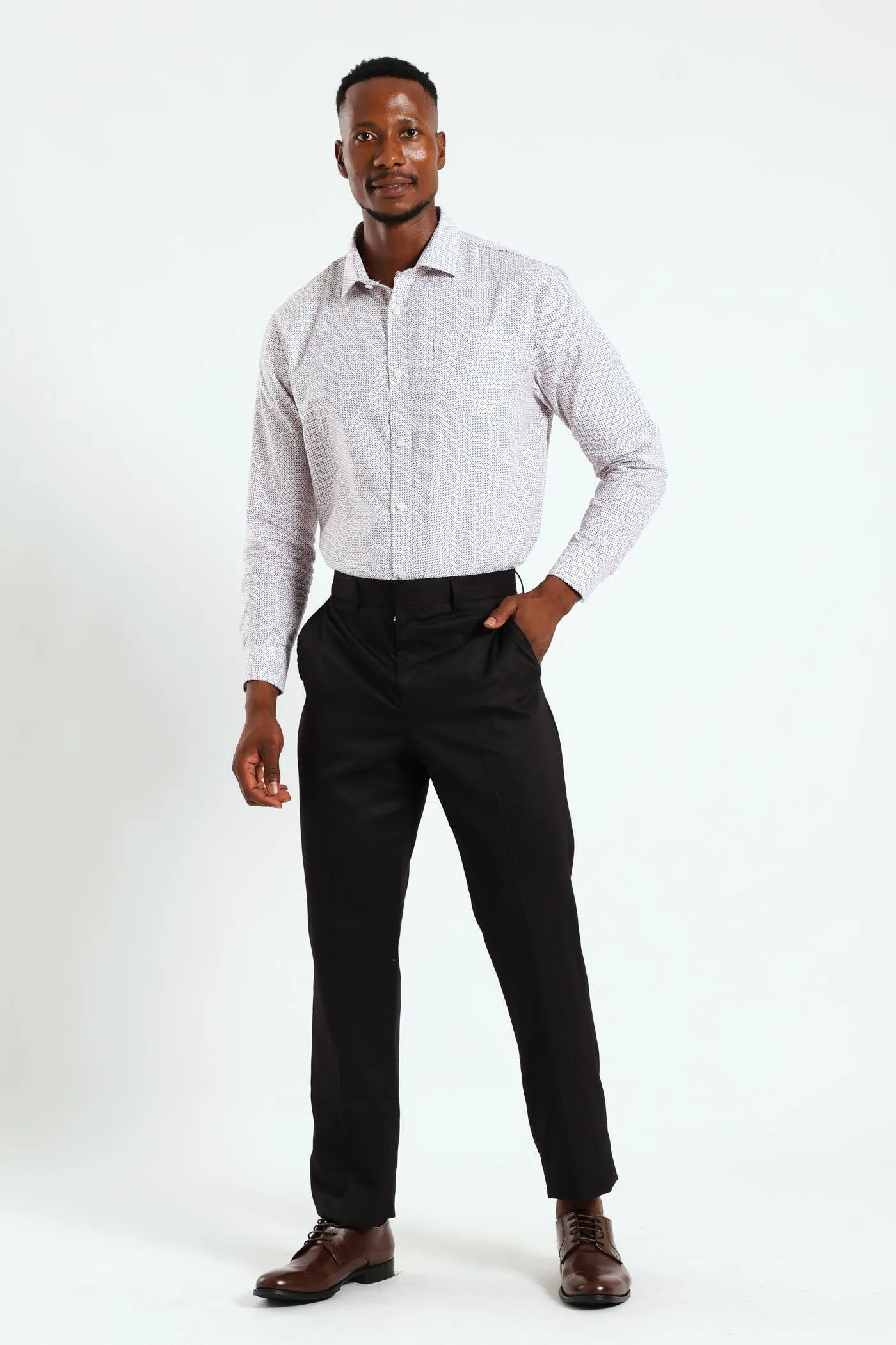 Textured Print Shirt - White/Red sold by Edgars