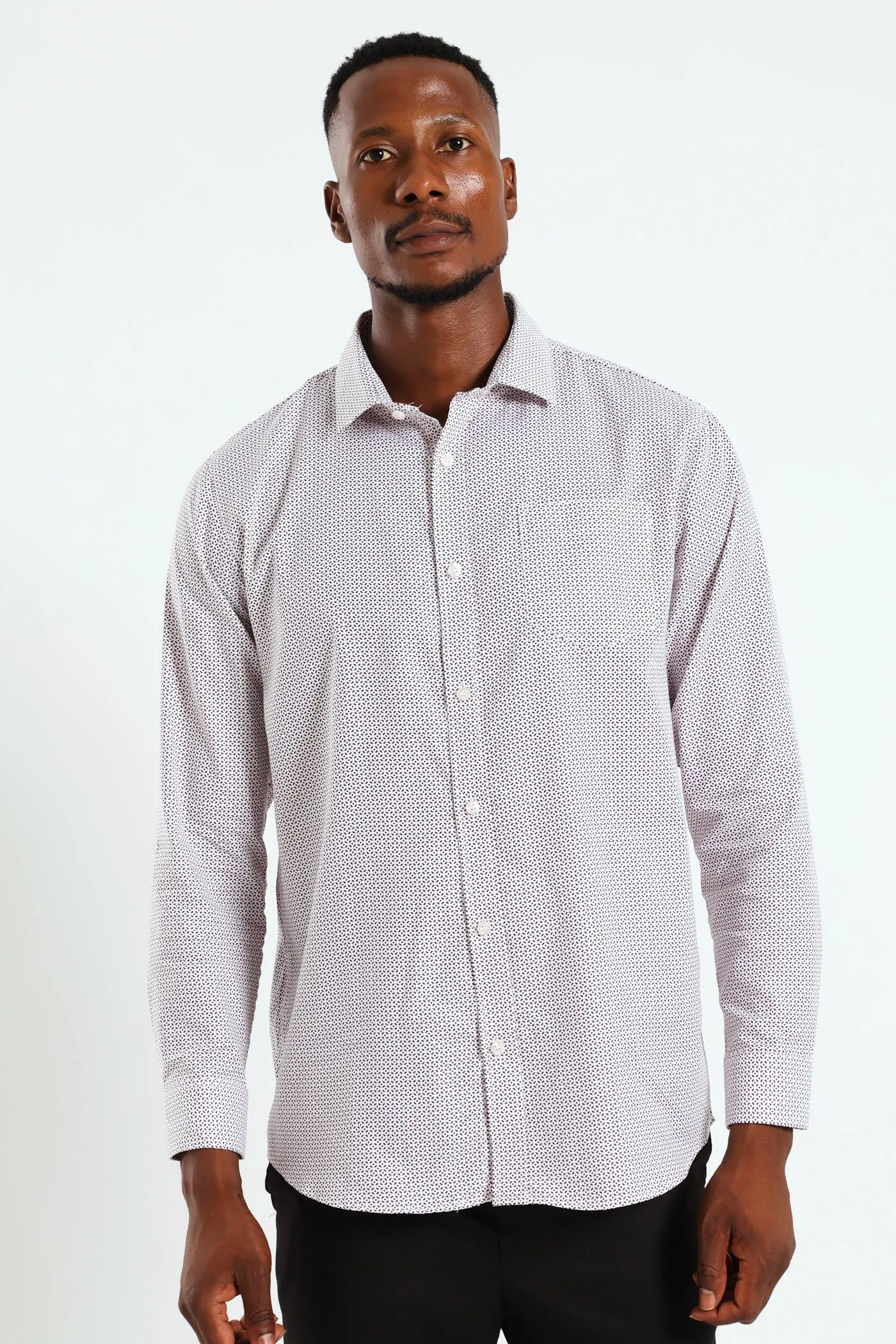 Textured Print Shirt - White/Red sold by Edgars product image thumbnail 3