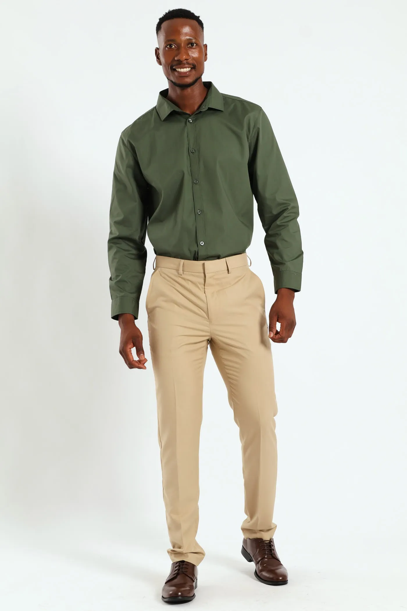 Slim Basic Smart Trousers - Tan sold by Edgars