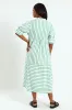 Mandarin Collar Tiered Midaxi Dress - White/Cabbage sold by Edgars 