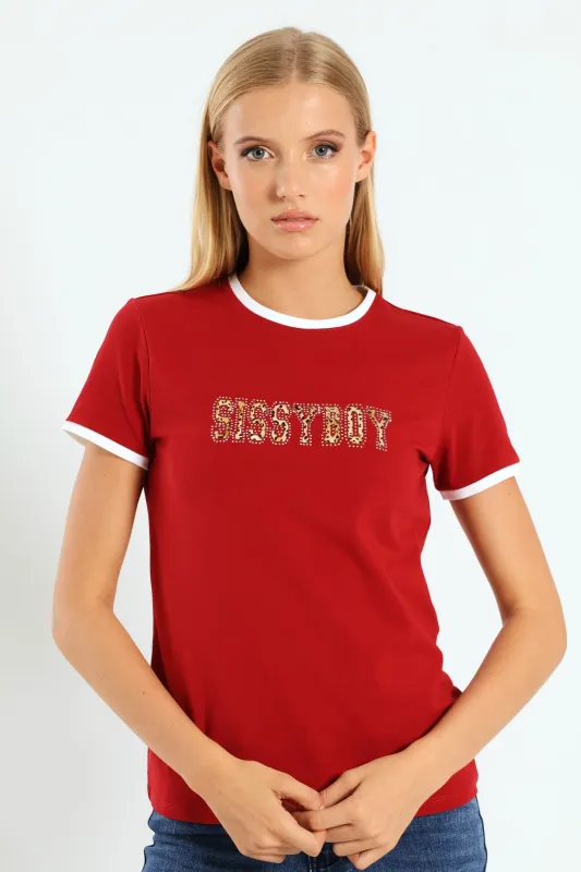 Multi-Technique Logo Top With Contrast Binding - Red sold by Edgars 