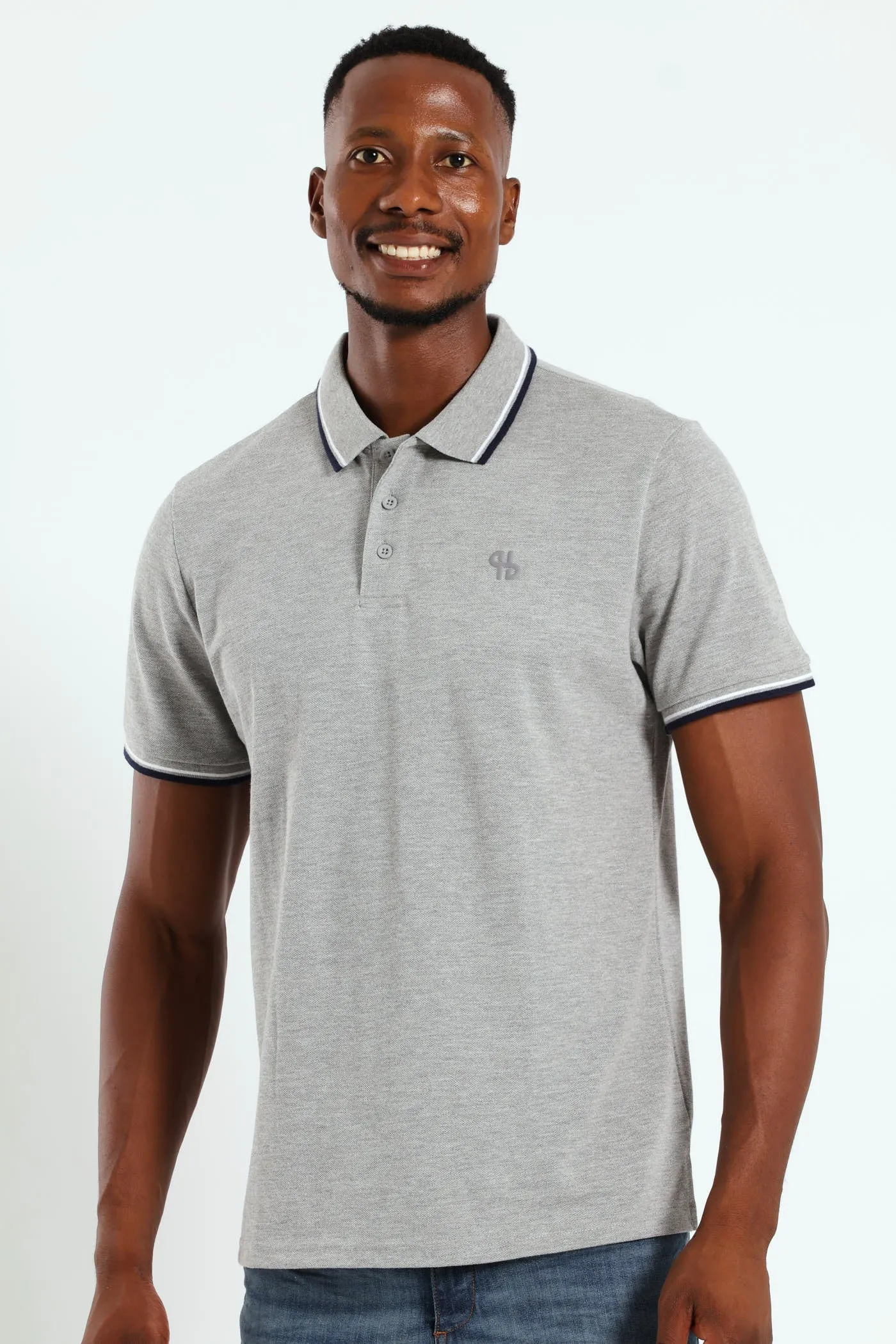 New Tipped Golfer - Grey Melange sold by Edgars