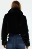 Shawl Collar Fur Coat - Black sold by Edgars