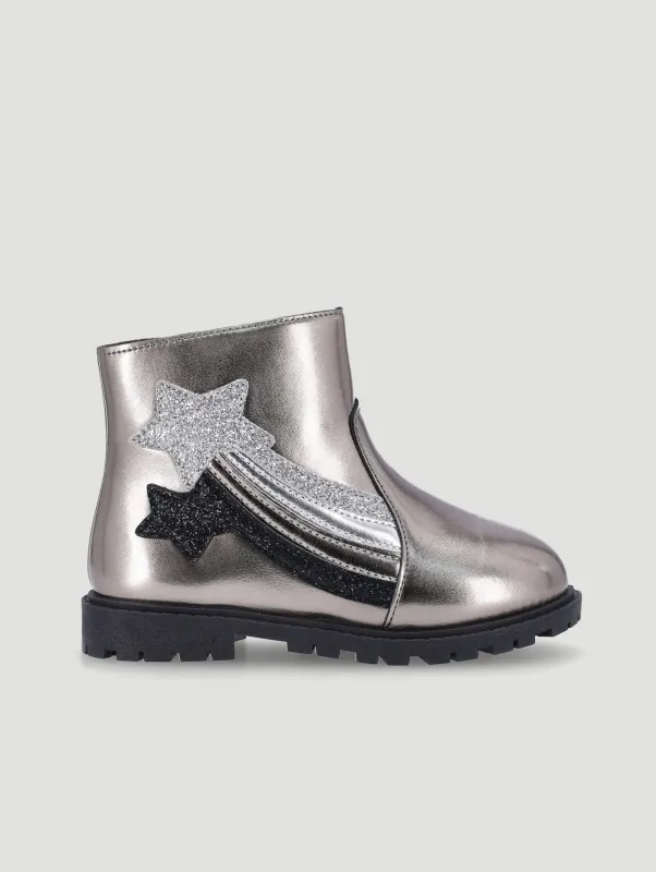 Pre-Girls Applique Boot - Peweter sold by Edgars