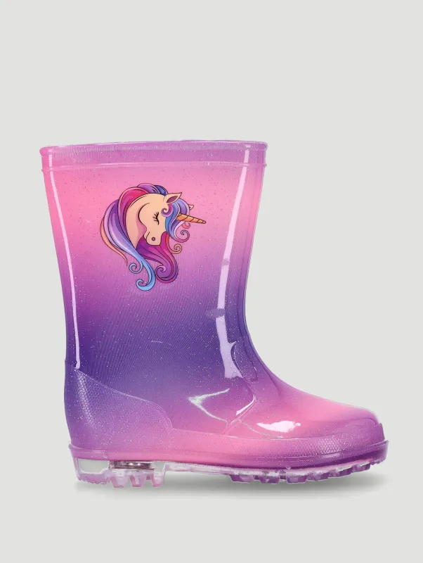 Pre-Girls Light-Up Wellington Boots - Lilac sold by Edgars