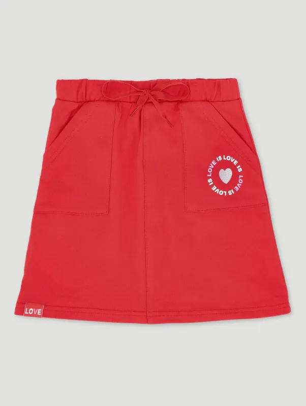 Pre-Girls Sporty  Skirt - Red sold by Edgars