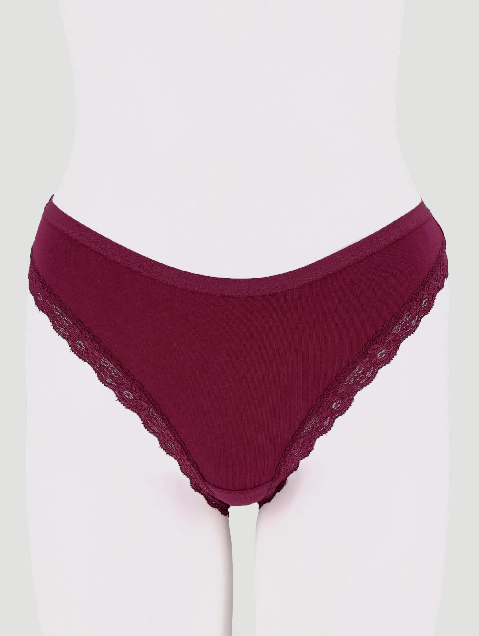 3 Pack Cotton Stretch Brazillian Panties - Burgundy/Light Pink/Coral sold by Edgars product image thumbnail 3