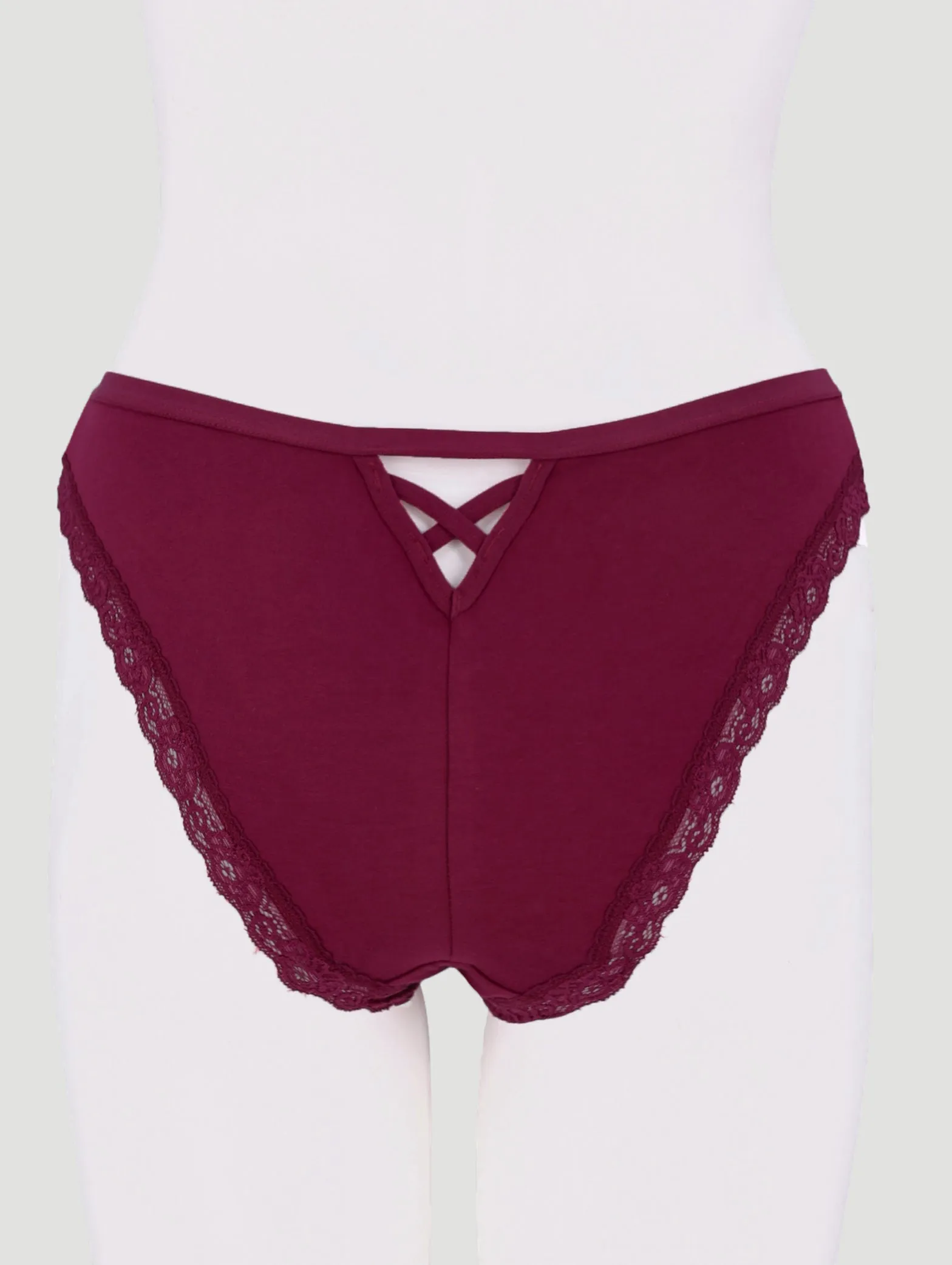3 Pack Cotton Stretch Brazillian Panties - Burgundy/Light Pink/Coral sold by Edgars product image thumbnail 2