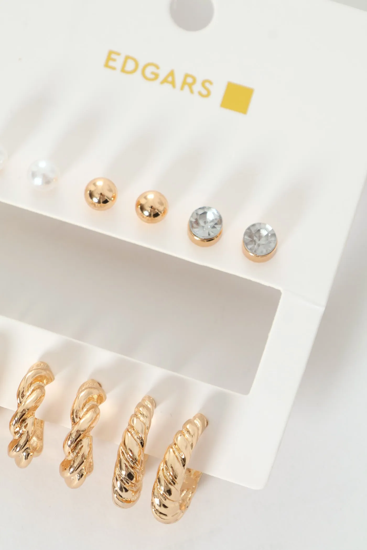 6 Pack Hoops & Studs - Gold sold by Edgars product image thumbnail 2