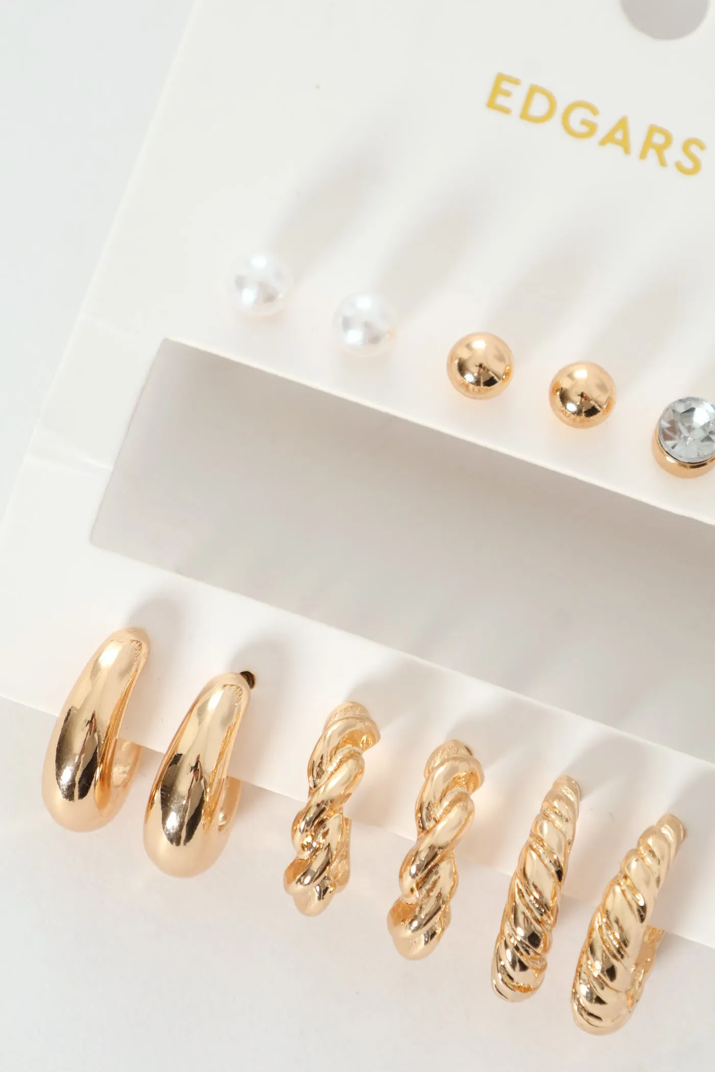 6 Pack Hoops & Studs - Gold sold by Edgars product image thumbnail 3