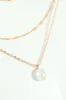 3 Layer Faux Pearl Pendant Necklace - Gold sold by Edgars