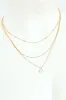 3 Layer Faux Pearl Pendant Necklace - Gold sold by Edgars