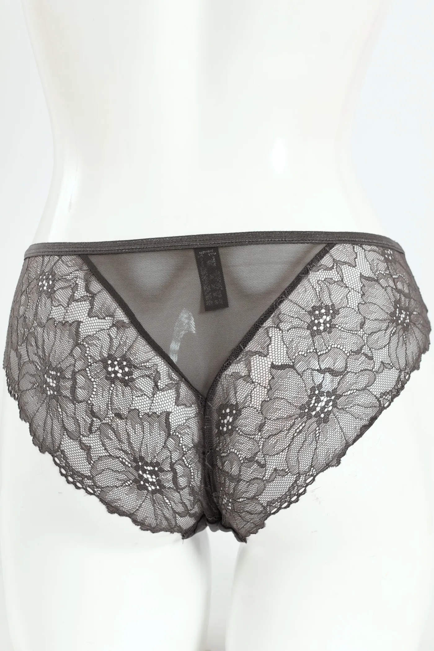 2 Pack Lace & Shiny Microfibre Bikini Panties - Dusty Rose/Graystone sold by Edgars product image thumbnail 3