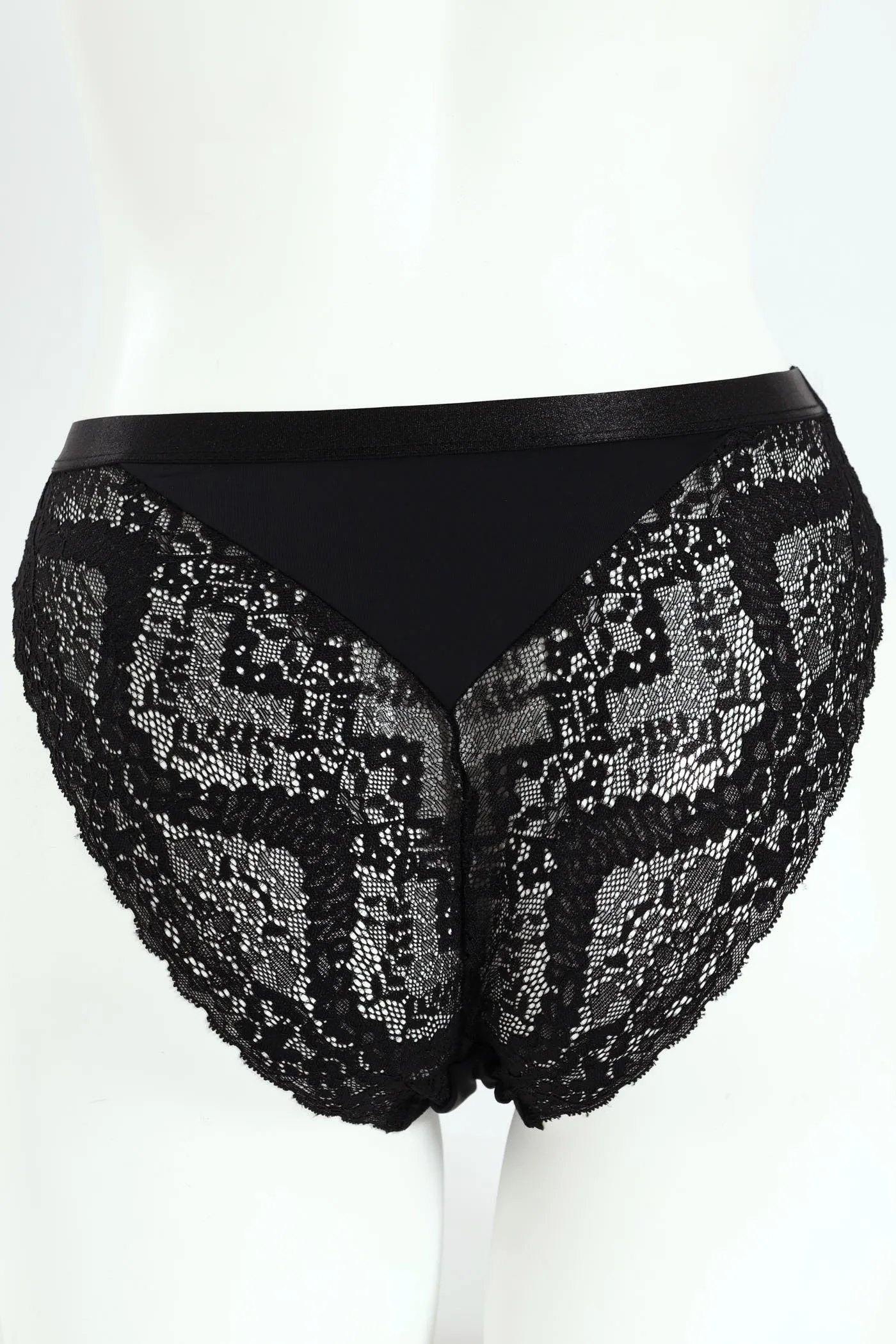 Microfibre & Lace Hi Cut Panty - Black sold by Edgars product image thumbnail 2