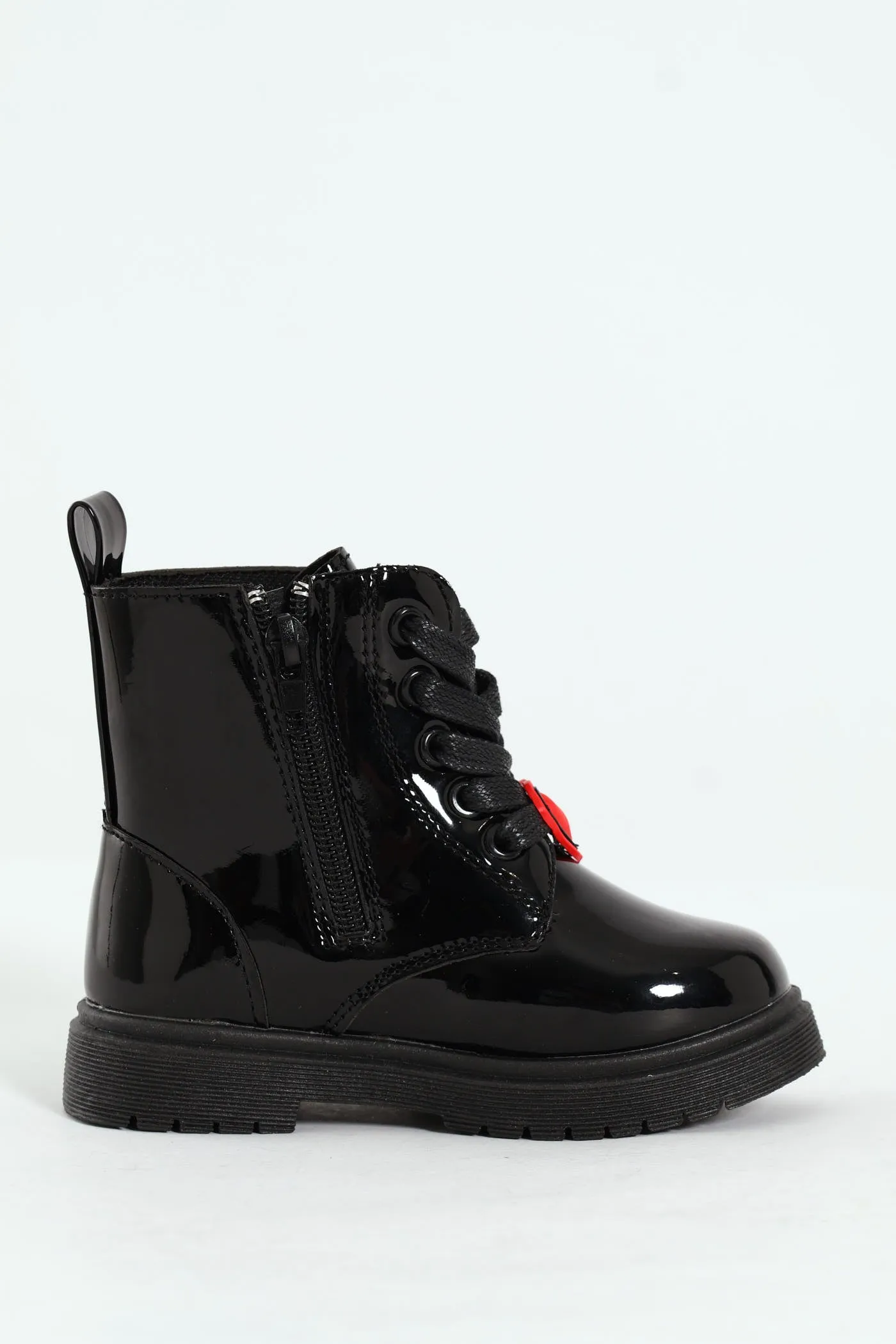 Pre-Girls Patent Bow Mlitary Boot - Black sold by Edgars product image thumbnail 4