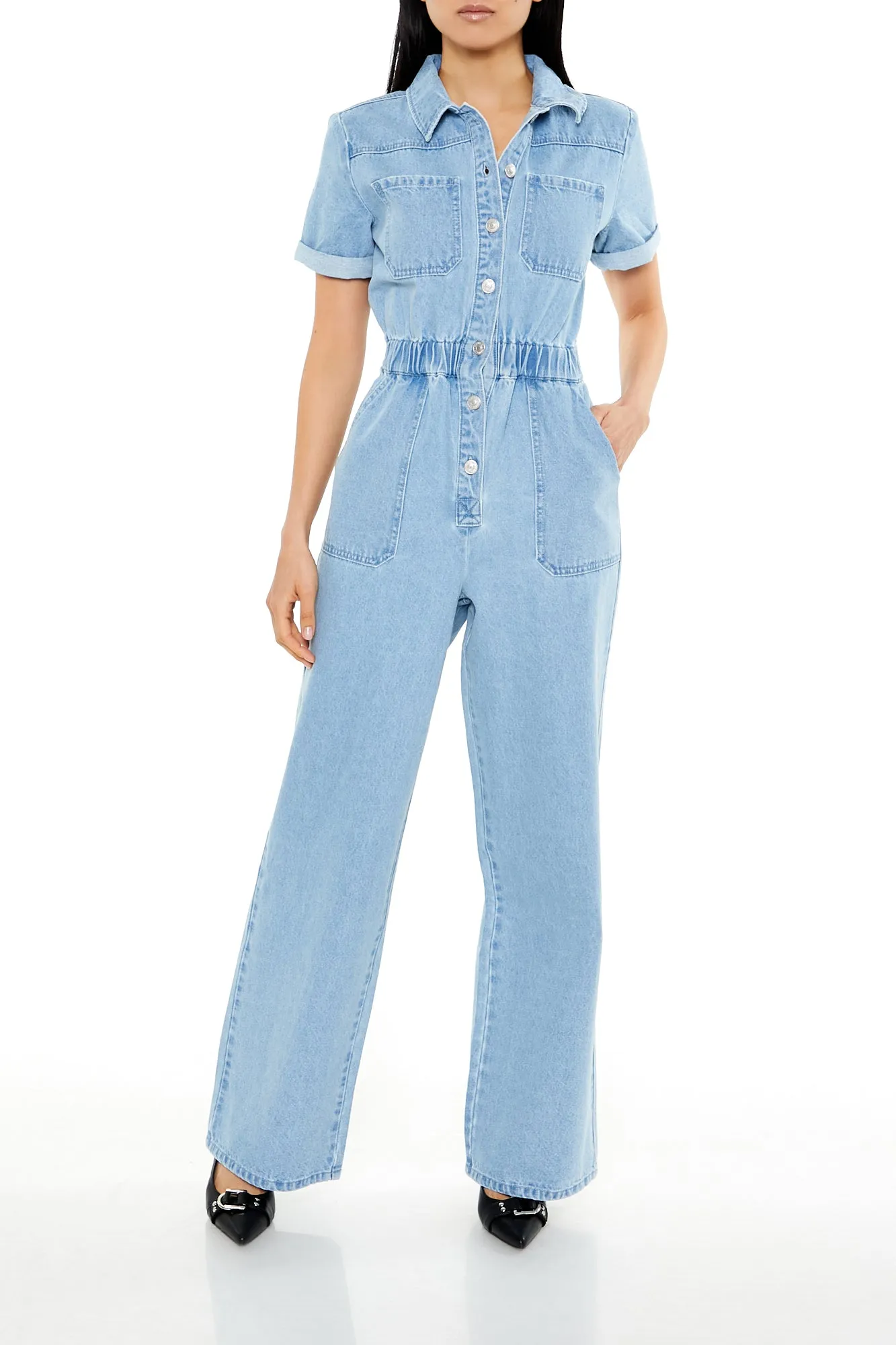 Short Sleeve Jumpsuit - Denim sold by Edgars