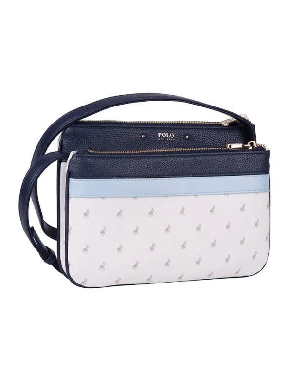 Kensington Double Pocket Sling Bag - Blue sold by Edgars