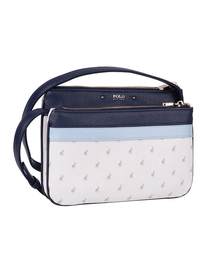 Kensington Double Pocket Sling Bag - Blue sold by Edgars