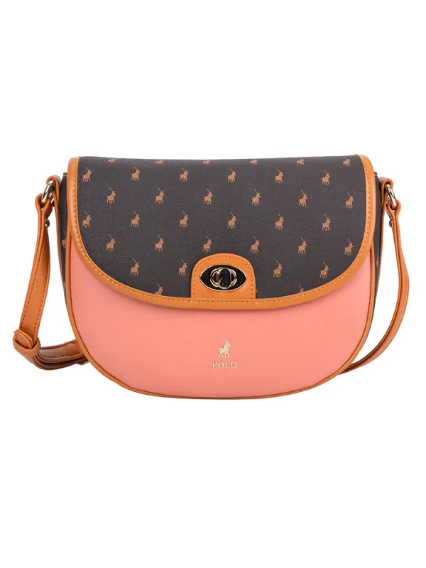 Casablanca Saddle Crossbody Bag - Coral sold by Edgars