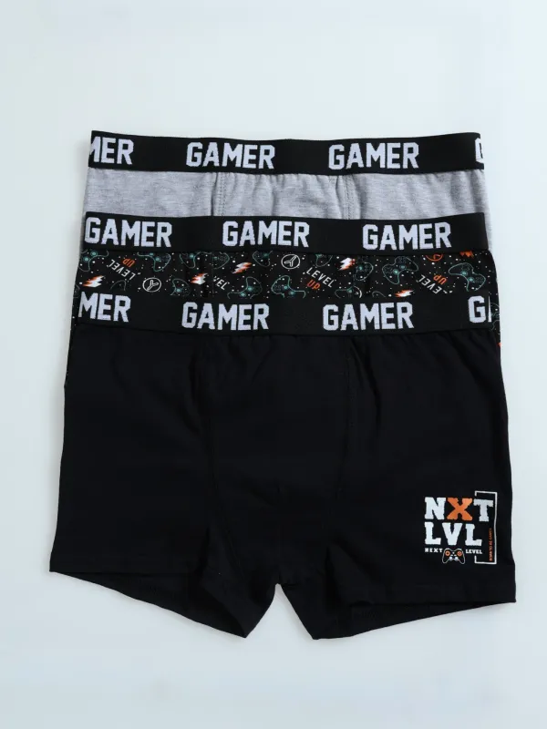 Boys 3 Pack Gamer Boxer - White sold by Edgars