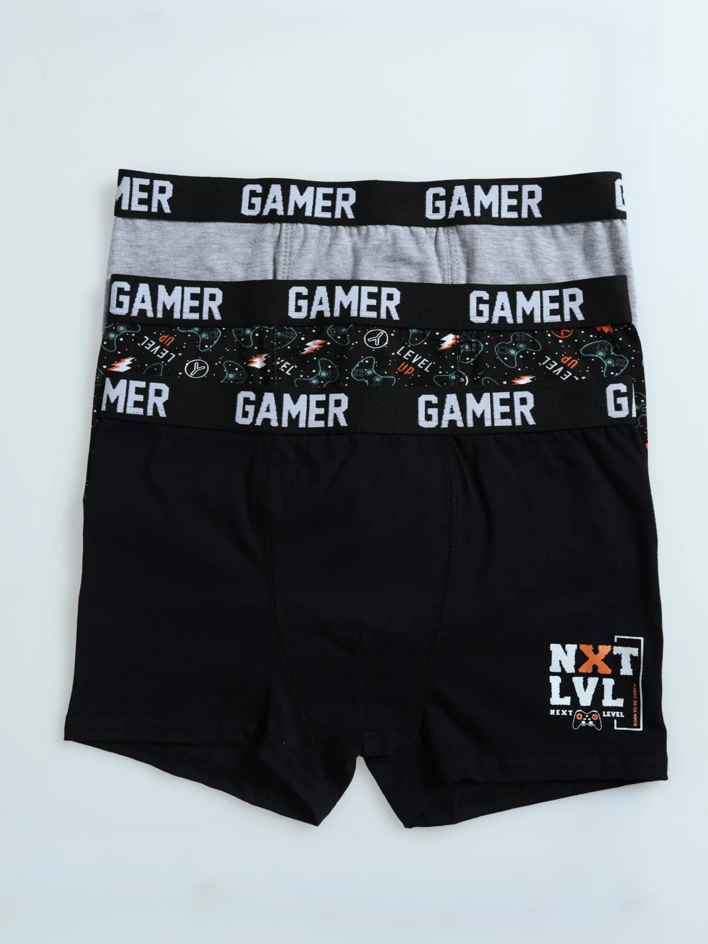 Boys 3 Pack Gamer Boxer - White sold by Edgars