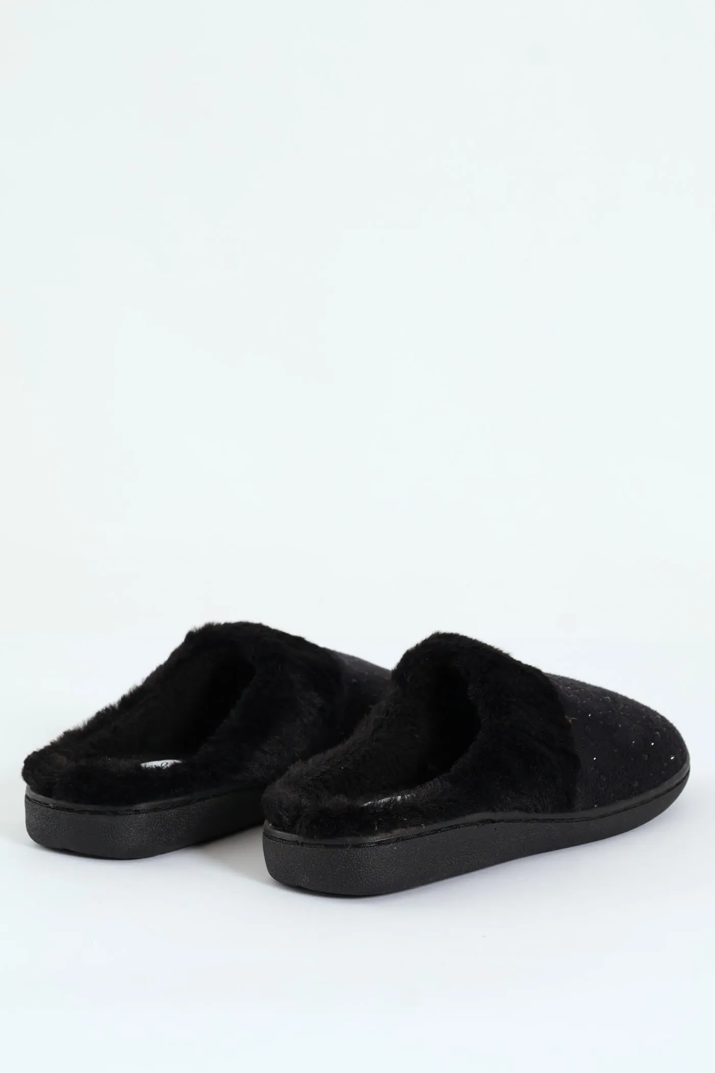 Diamante Closed Toe Slipper With Fur Topline - Black sold by Edgars product image thumbnail 2