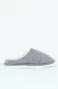 Jersey Knit Mule Slipper With Embossed Hearts - Light Grey sold by Edgars