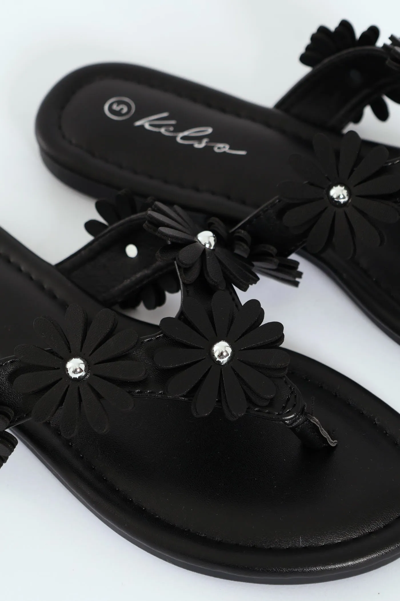 Thong With Daisy Trim - Black sold by Edgars