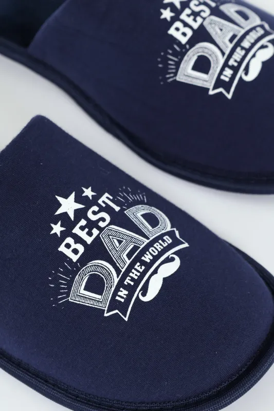 Best Dad Slogan Slipper - Navy sold by Edgars