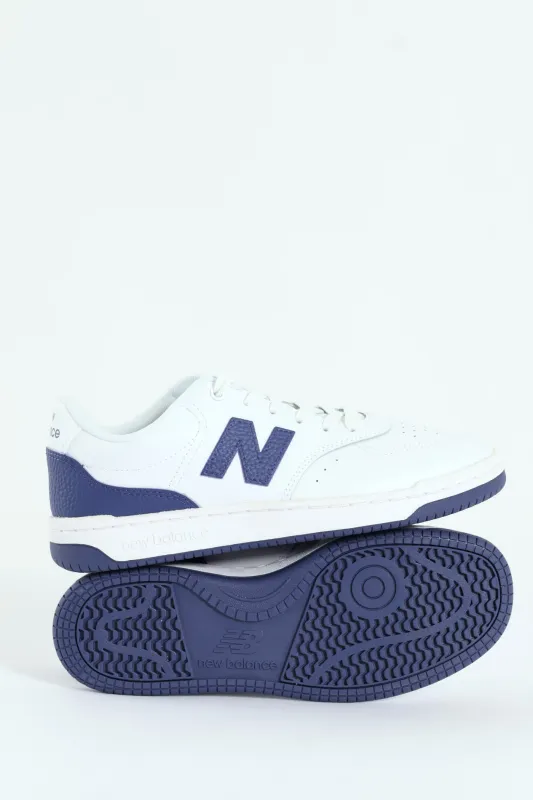 BB80 Court Lace Up Sneaker - White/Navy sold by Edgars