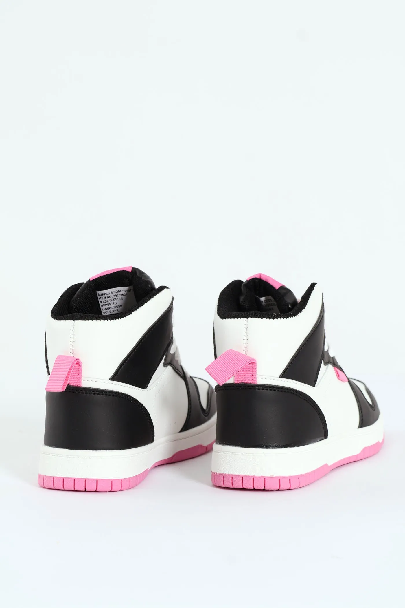 Girls Court High Top Sneaker - Black/Pink sold by Edgars product image thumbnail 3