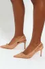 Pointed Toe Buckle Slingback Stiletto Heel - Nude sold by Edgars
