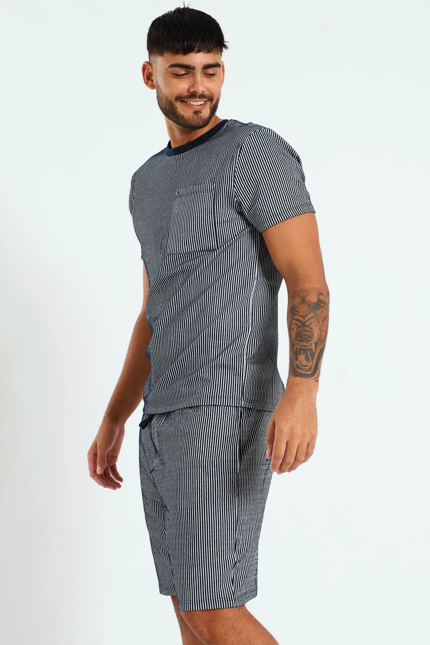 Stripe Surface Interest Top & Short Pj Set - Navy sold by Edgars product image thumbnail 2