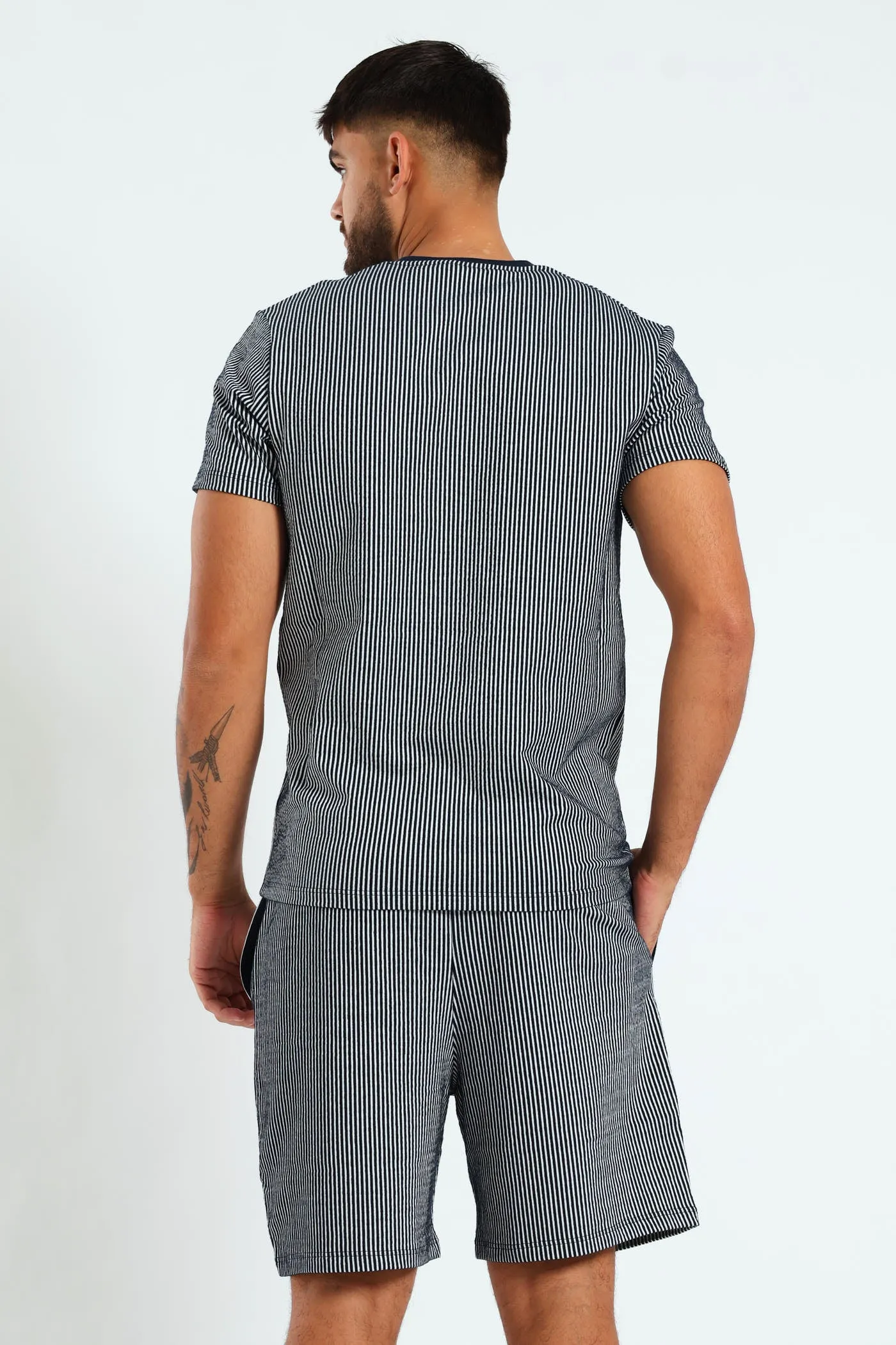 Stripe Surface Interest Top & Short Pj Set - Navy sold by Edgars product image thumbnail 3