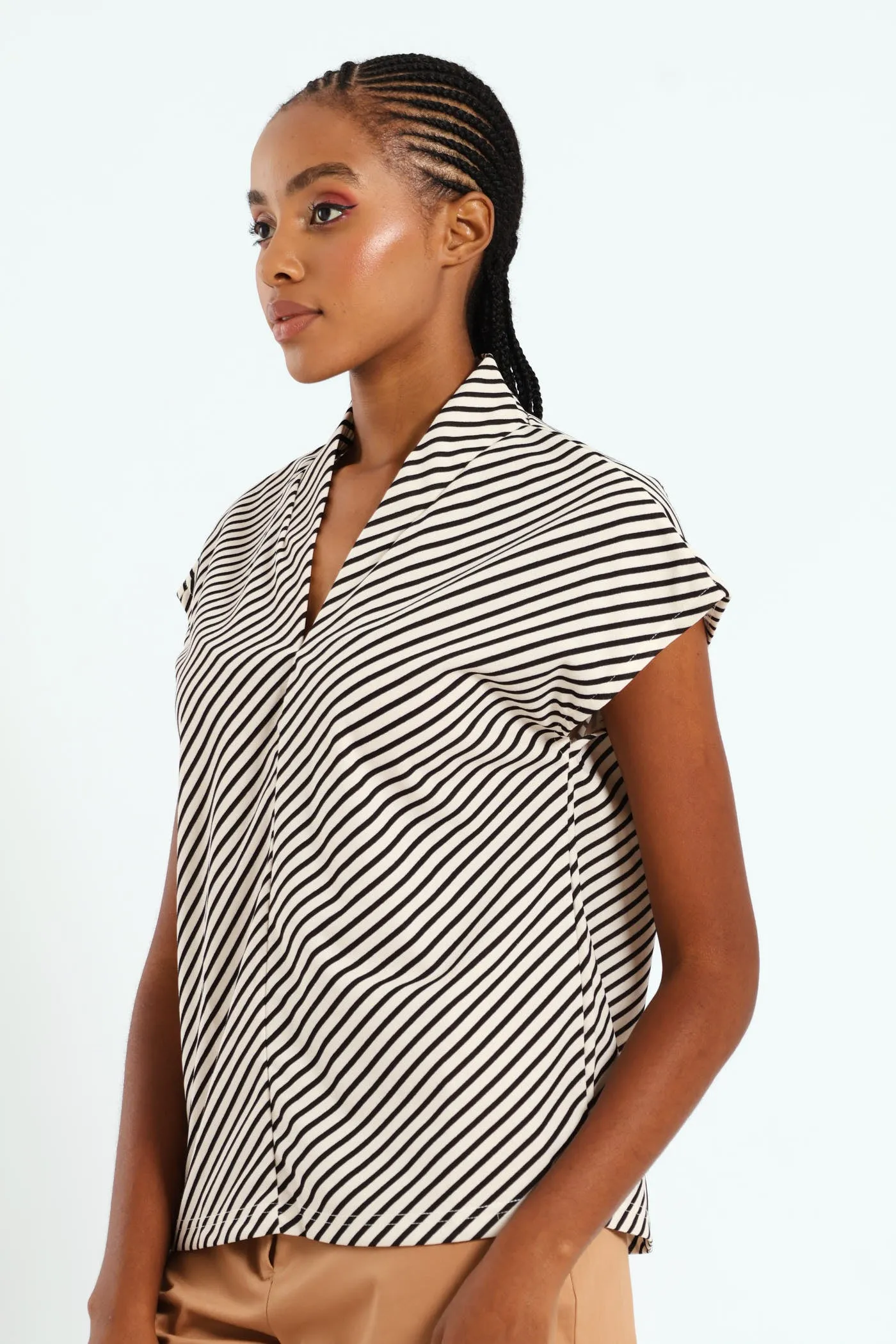 V-Neck Basic Blouse - Black/Cream sold by Edgars product image thumbnail 2