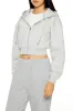 Long Sleeve Cropped Athletic Jacket - Grey sold by Edgars