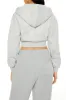 Long Sleeve Cropped Athletic Jacket - Grey sold by Edgars